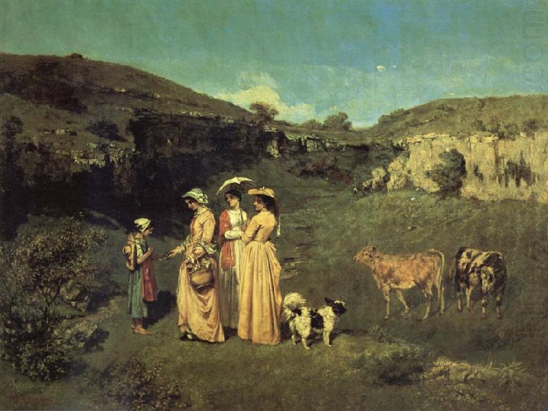 Gustave Courbet Les Demoiselles de Village china oil painting image